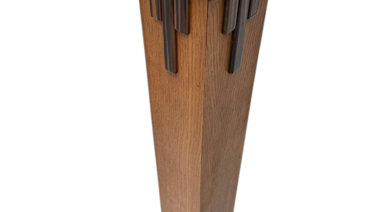 Art Deco Modernist Floor Lamp with Shantung Silk Shade, 1920s